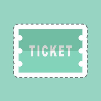 Sticker Tickets, Line Cut - Simple illustration, Good for Prints , Announcements, Etc vector