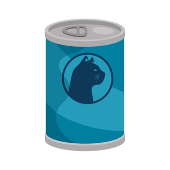 food cat in can isolated icon vector