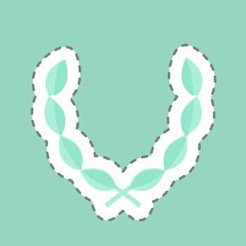 Sticker Leaves Wreath, Line Cut - Simple illustration, Good for Prints , Announcements, Etc vector
