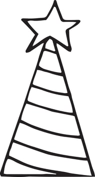 party hat icon. hand drawn doodle style.  minimalism, monochrome, sketch. holiday, party new year birthday holiday vector