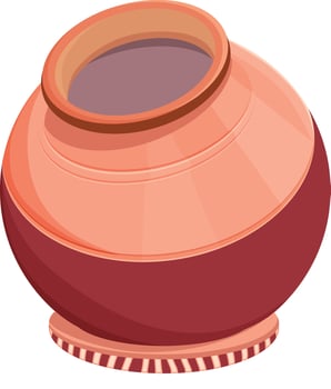 Lovely water pot of soil, Ghada vector