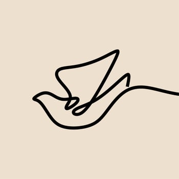 flying bird minimalism oneline continuous single line art vector