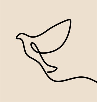 flying bird minimalism oneline continuous single line art vector