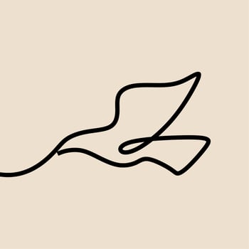 flying bird minimalism oneline continuous single line art vector