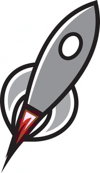 Simple rocket flying vector