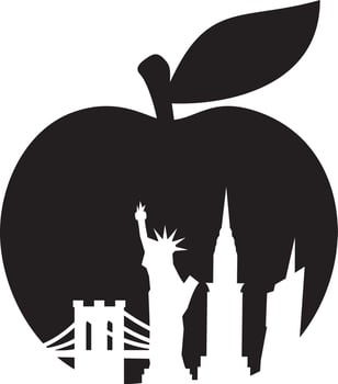 New York. Big Apple silhouette vector