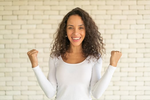 beautiful Latin woman with smile and happy feeling photo