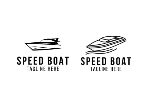 The speed boat, racing ship logo designs inspiration. vector