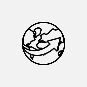 World, Earth, Global Line Icon, Vector, Illustration, Logo Template. Suitable For Many Purposes. vector