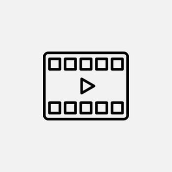 Video, Play, Film, Player, Movie Line Icon, Vector, Illustration, Logo Template. Suitable For Many Purposes. vector
