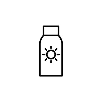 Sunblock, Sunscreen, Lotion, Summer Line Icon, Vector, Illustration, Logo Template. Suitable For Many Purposes. vector