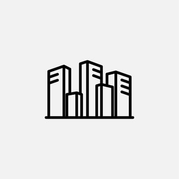 City, Town, Urban Line Icon, Vector, Illustration, Logo Template. Suitable For Many Purposes. vector