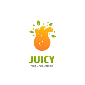 Natural lime fruit fresh juice logo with splash liquid orange icon illustration for juice bar or pressed juice business vector