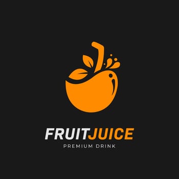 Orange premium fruit juice bar drink logo icon symbol vector