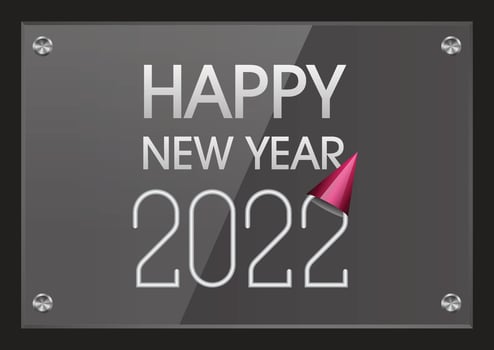 Happy New year 2022, Design text for graduation, congratulation event, t-shirt, party, high school or college graduate. Vector isolated on white background.