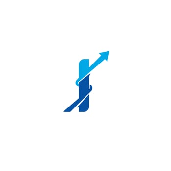 Letter I and Arrow Up logo or icon design vector