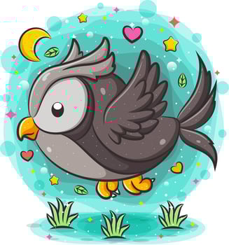 Cartoon owl flying too slow vector