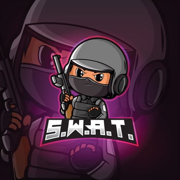 Swat mascot esport logo design vector
