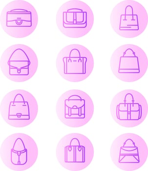 vector bag and wallet icon ilustration flat line minimalist
