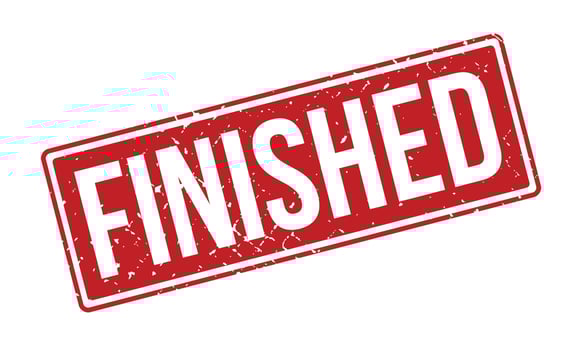 Finished Rubber Stamp. Red Finished Rubber Grunge Stamp Seal Vector Illustration - Vector