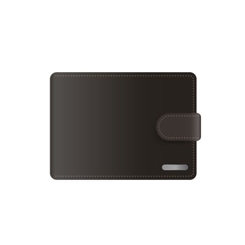 Brown wallet vector. Male wallet isolated on a white background. vector