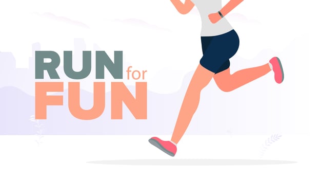Run for fun banner. The girl is running. Running legs close-up. Vector. vector