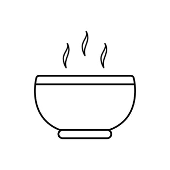 Soup meal vector icon, hot food symbol