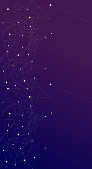 Galaxy illustration in flat style with design shooting stars in night sky view. Aesthetic and beautiful dark background. Banner template for mobile phone screen saver theme, lock screen and wallpaper. vector