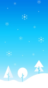 Winter landscape illustration in flat style with design snow and tree in noon view. Aesthetic winter season background. Banner template for mobile phone screen saver theme, lock screen and wallpaper. vector
