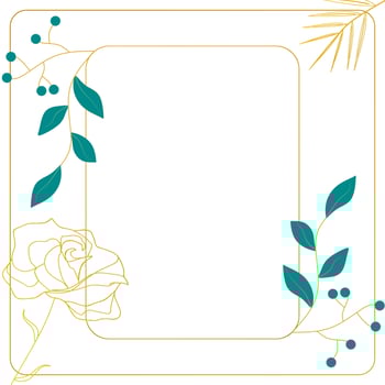 Simple wedding floral background style. Gold geometric invitation, save the date card design with tree branches and greenery leaves decoration. Natural elegant and rustic luxury template vector. vector