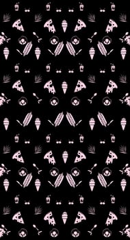 Fast food vector illustration in flat style with design food and drink. Aesthetic and yummy restaurant, cafe background. Banner template for mobile phone screen saver theme, lock screen and wallpaper.