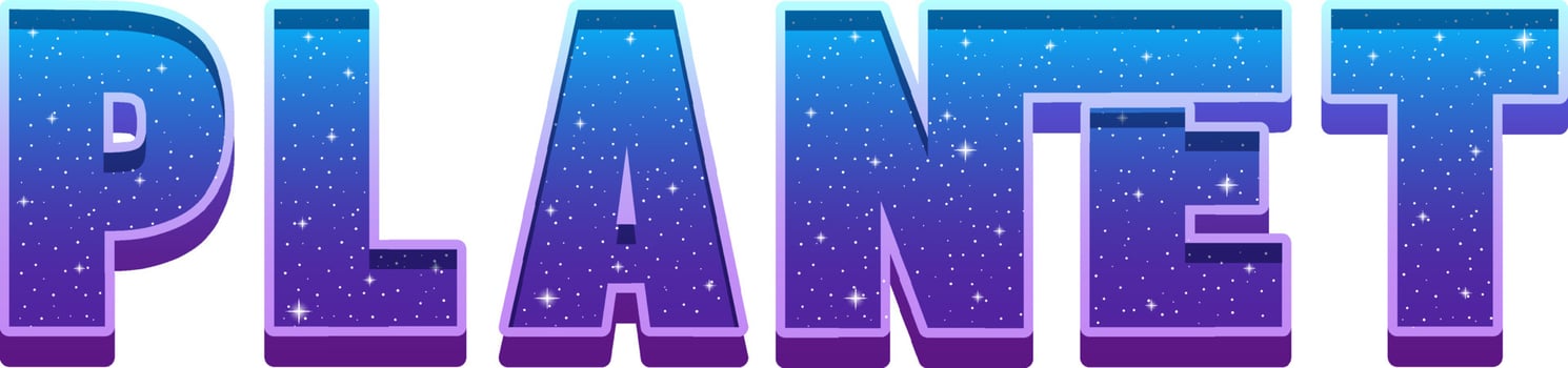 Planet word logo design vector