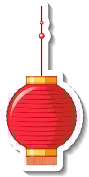 Isolated Chinese red paper lantern vector