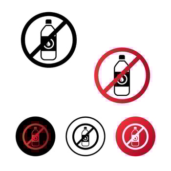 Abstract No Water Bottle Icon Illustration vector
