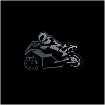 Motorbike rider, motorcycle racing illustration vector in black background