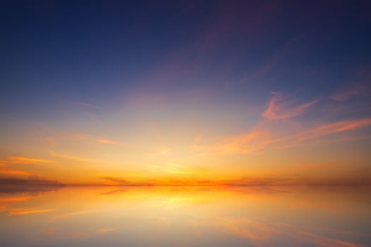 blue dramatic sunset sky texture background. photo
