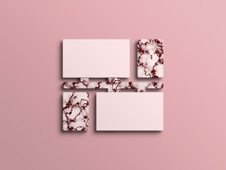Blank business cards Mockup With Tiles photo