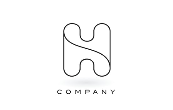 H Monogram Letter Logo With Thin Black Monogram Outline Contour. Modern Trendy Letter Design Vector. vector