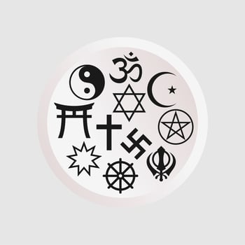 World Religious Symbols Set isolated on white background vector