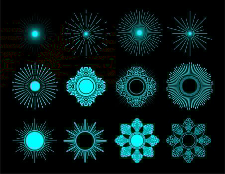 vector shapes sunburst circle illustration
