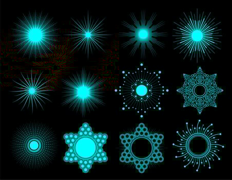 vector shapes sunburst circle illustration