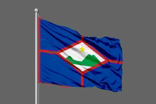 Sint Eustatius Waving Flag Illustration on Grey Background photo