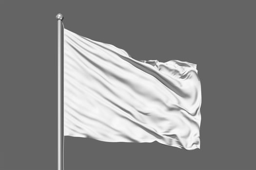Blank White Waving Flag photo