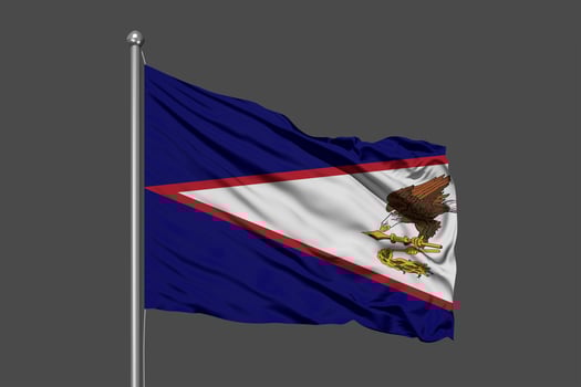American Samoa Waving Flag Illustration on Grey Background photo