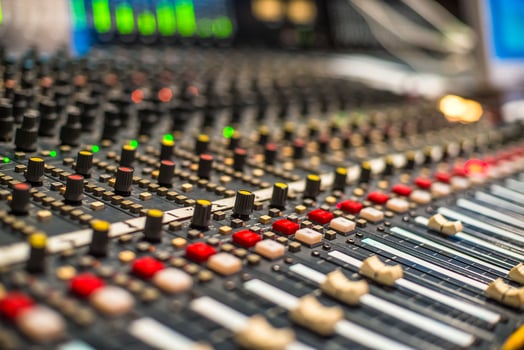 Mixer in the recording studio photo