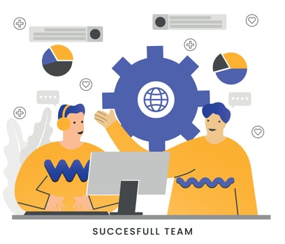 Flat vector illustration business teamwork concept