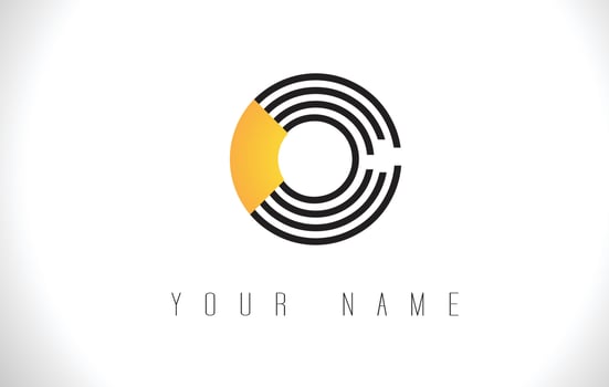 O Black Lines Letter Logo. Creative Line Letters Vector Template.