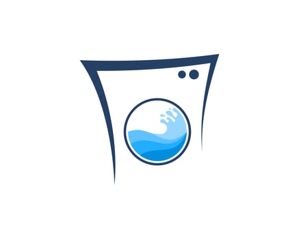 Abstract washing machine with laundry water inside vector