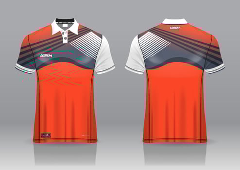 polo shirt uniform design, can be used for badminton, golf in front view, back view. jersey mockup Vector, design premium very simple and easy to customize vector
