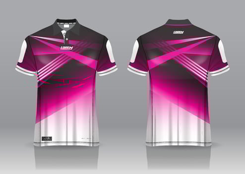 polo shirt uniform design, can be used for badminton, golf in front view, back view. jersey mockup Vector, design premium very simple and easy to customize vector
